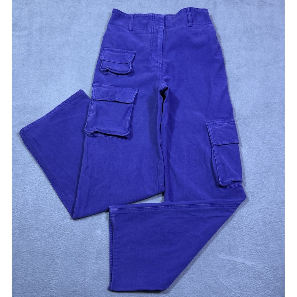 Wilfred Free Cargo Pants Womens 2 (25x29) Purple Highrise Wide Leg Utility Boho